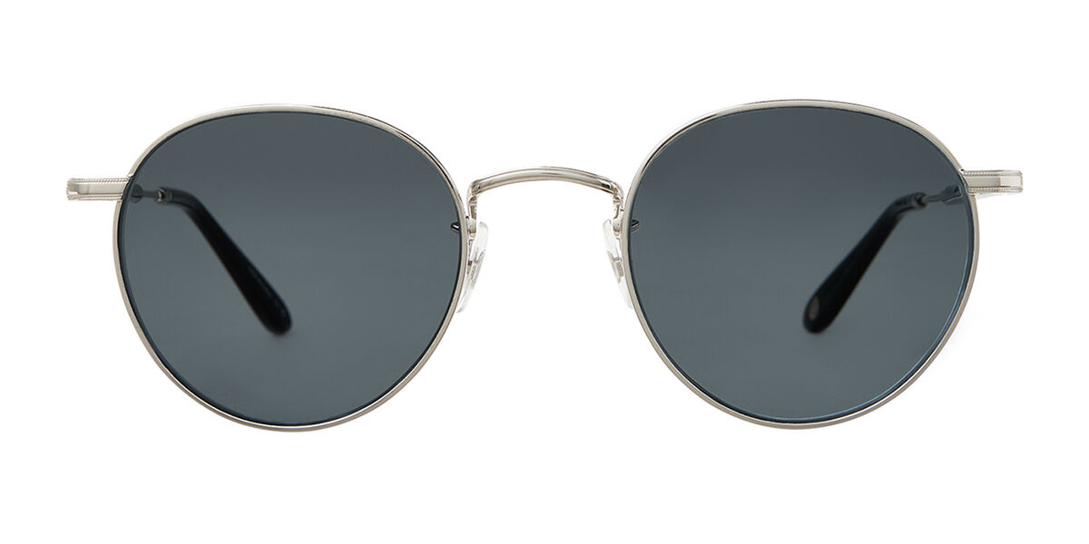 Garrett Leight WILSON M SUN SV-BK/SFPBS Oval Silver Sunglasses ...