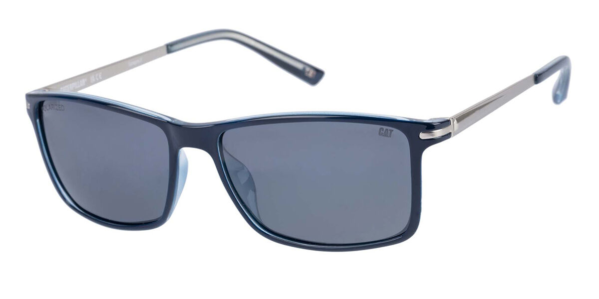 CAT CPS 8506 Polarized 106P Rectangle Shiny Navy Blue Sunglasses ...